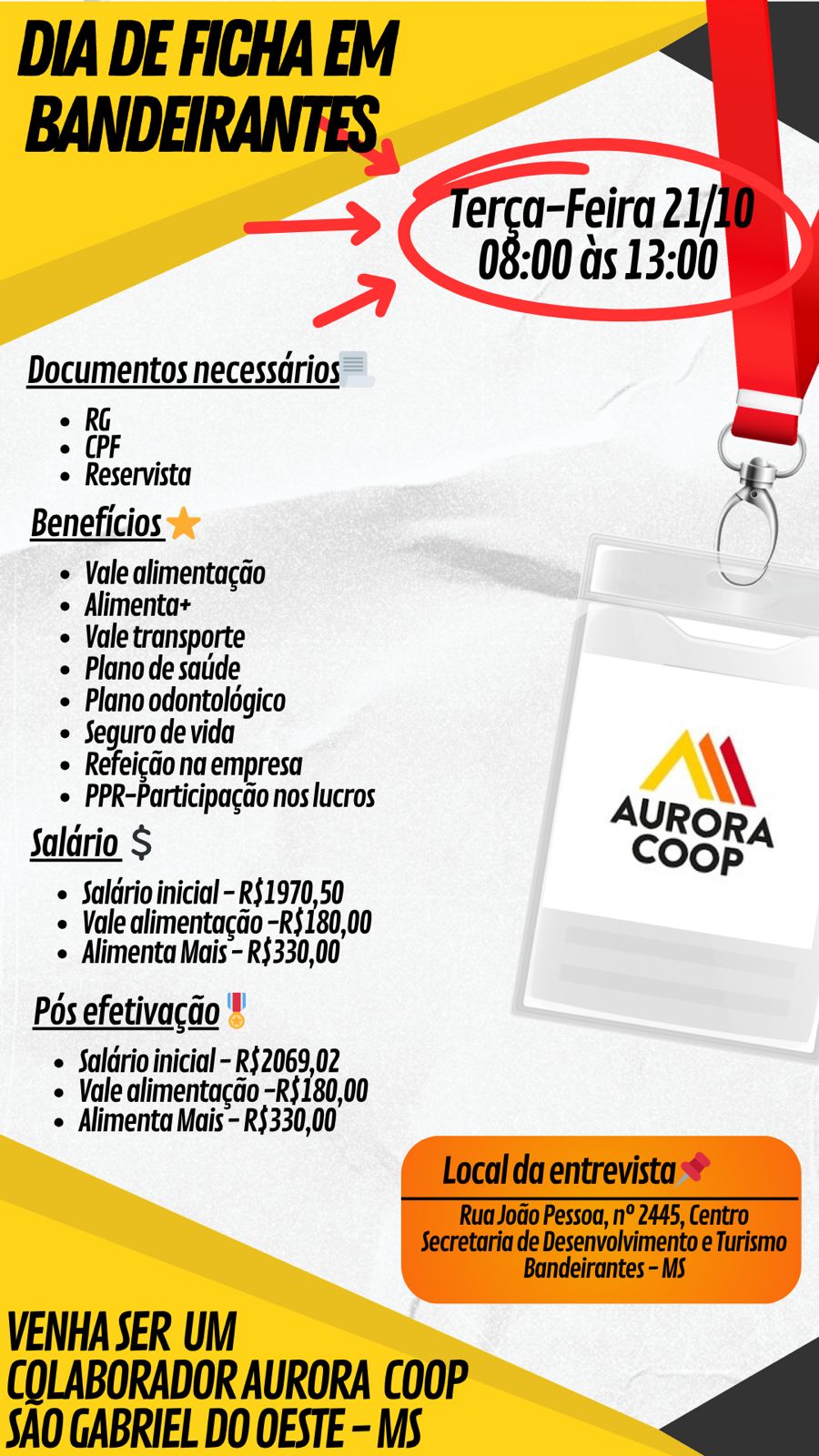 entrevista de emprego Aurora