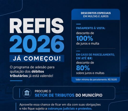 Prefeitura de Bandeirantes lança Refis 2026, descontos podem chegar a 100% sobre juros e multas